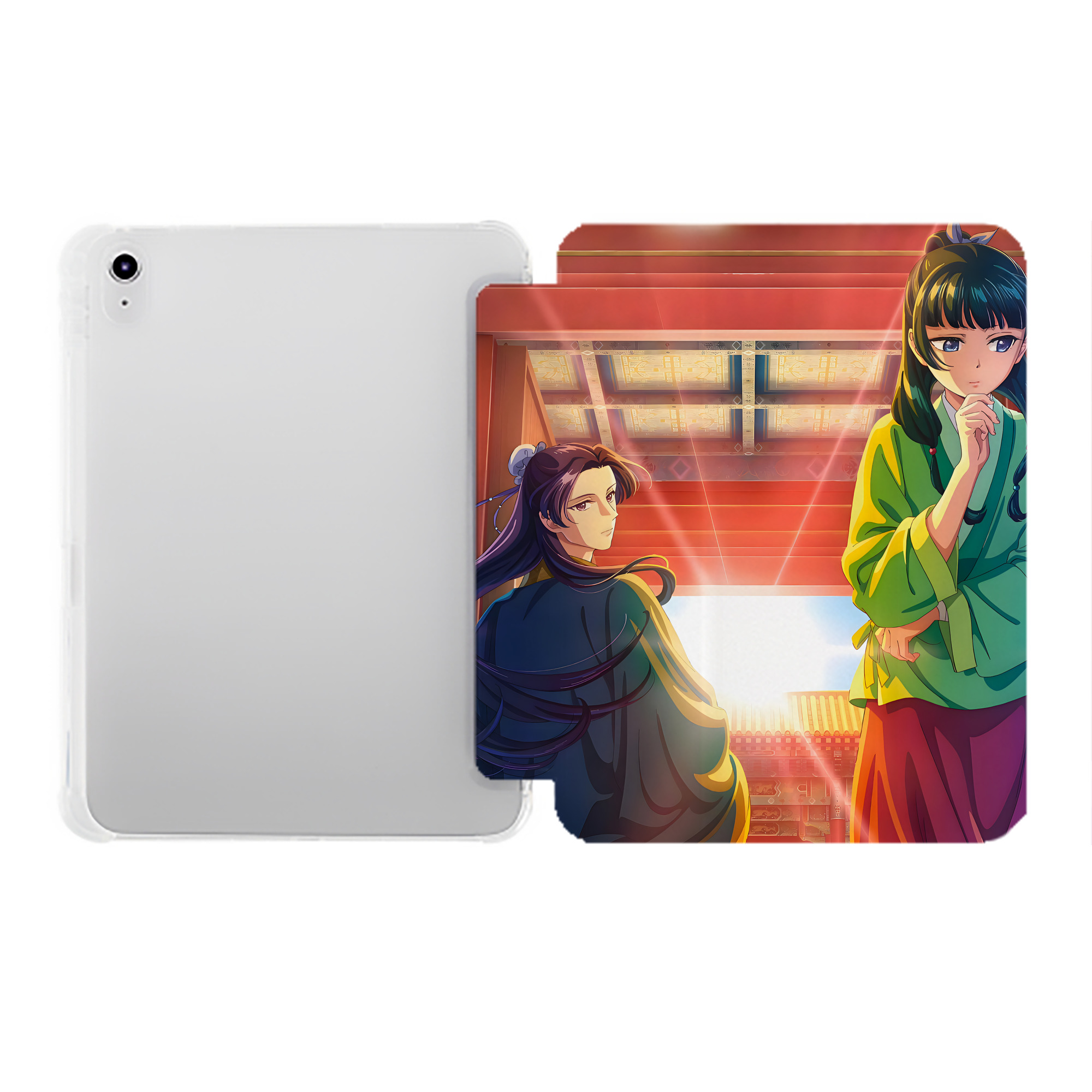 （画像用） 薬屋のひとりごと The Apothecary Diaries IPad ケース ペン収納付き 三つ折りスタンド PUレザー×シリコン 対応機種9.5/10.5/10.9インチ